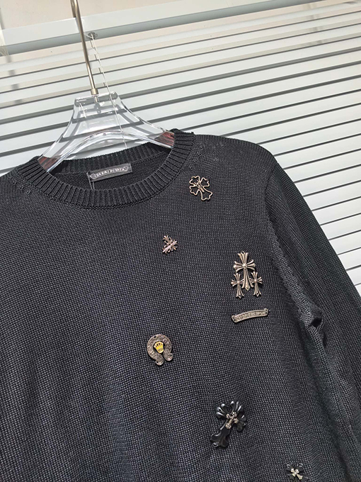 クロムハーツ ショーモデルの輸入織りシルク綿ニットセーター