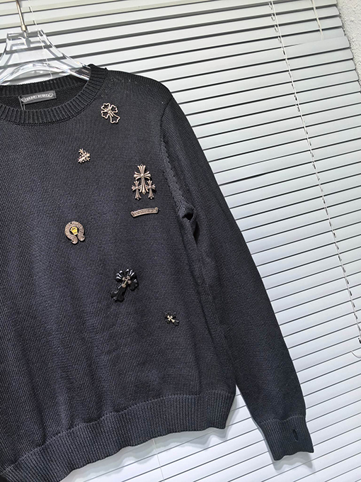 クロムハーツ ショーモデルの輸入織りシルク綿ニットセーター