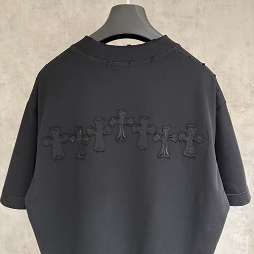 クロムハーツスーパーコピー 新しい布刺繍半袖Tシャツ