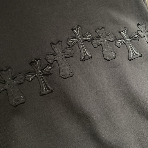 クロムハーツスーパーコピー 新しい布刺繍半袖Tシャツ