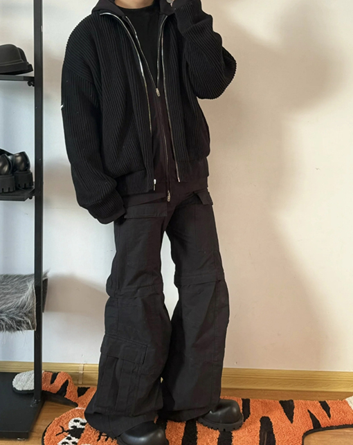 バレンシアガ Balenc1aga 偽の2枚のフード付きセーターコート