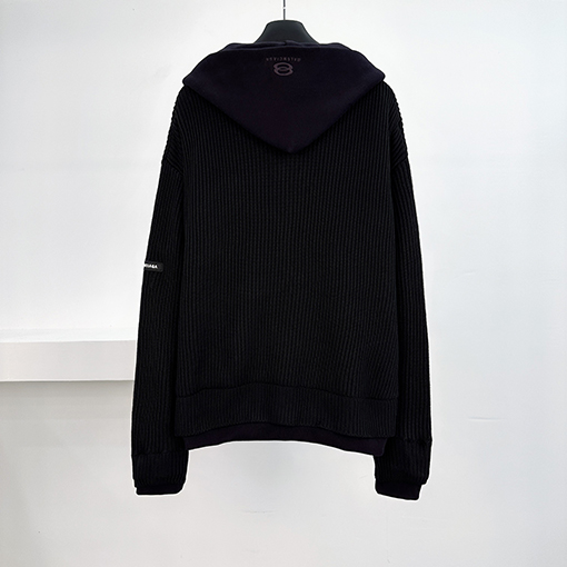 バレンシアガ Balenc1aga 偽の2枚のフード付きセーターコート