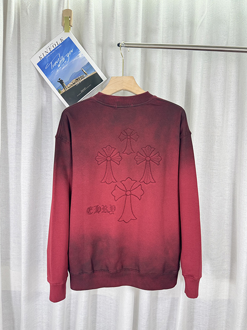 クロムハーツ ウォッシュパッチ刺繍ラウンドネックパーカー