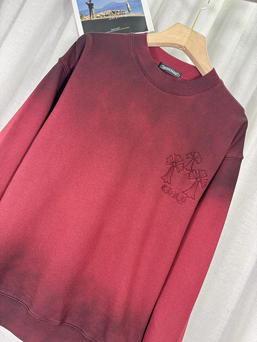 クロムハーツ ウォッシュパッチ刺繍ラウンドネックパーカー