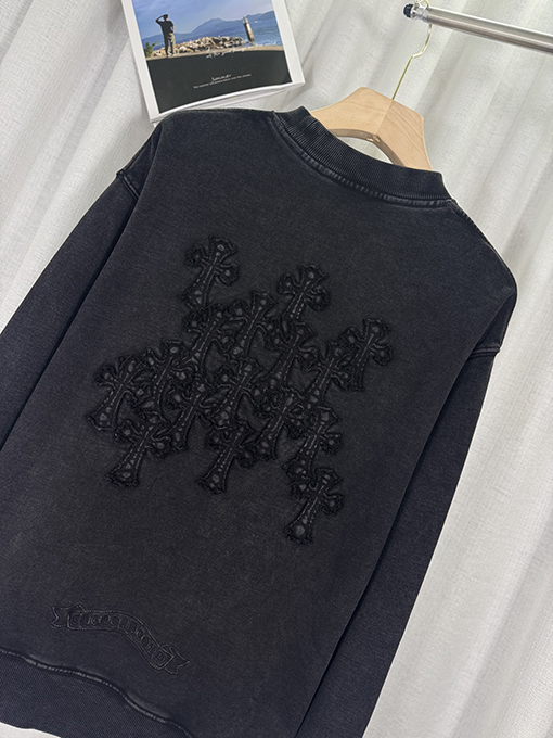クロムハーツコピー ファッションウォッシュパッチ刺繍パーカー