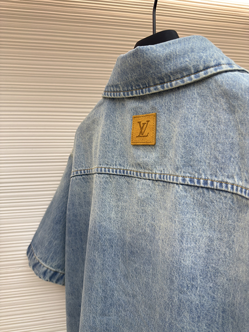 ルイヴィトン ファッションロゴデニム半袖ジャケット
