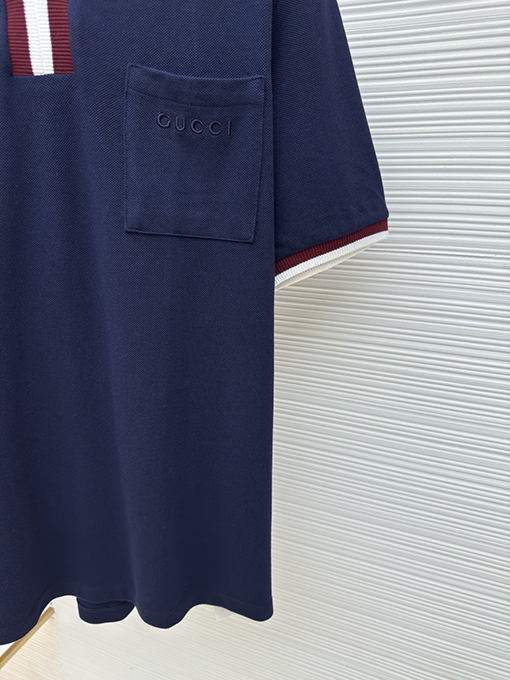 グッチ ファッションの衝突色の刺繍文字半袖Tシャツ