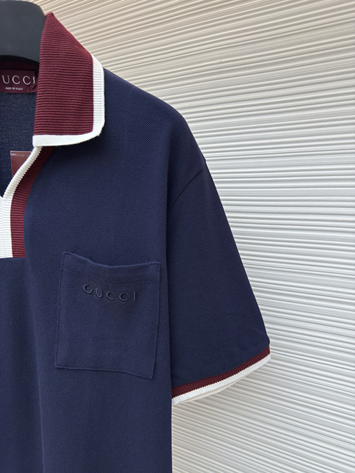 グッチ ファッションの衝突色の刺繍文字半袖Tシャツ