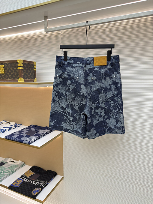 ルイヴィトン ファッション花刺繍文字デニムショーツ