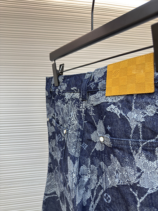 ルイヴィトン ファッション花刺繍文字デニムショーツ