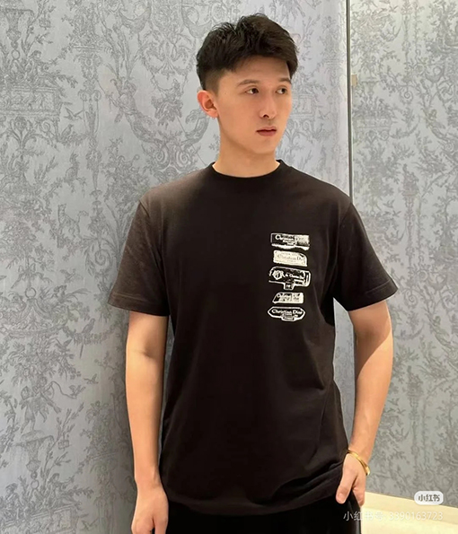 ディオール ファッション植毛ロゴ半袖Tシャツ