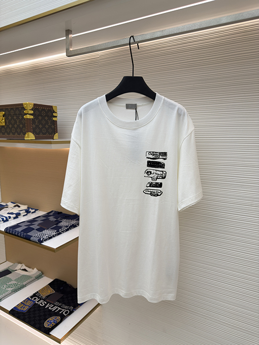 ディオール ファッション植毛ロゴ半袖Tシャツ
