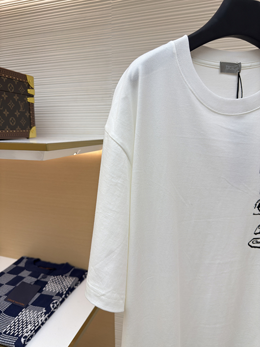 ディオール ファッション植毛ロゴ半袖Tシャツ
