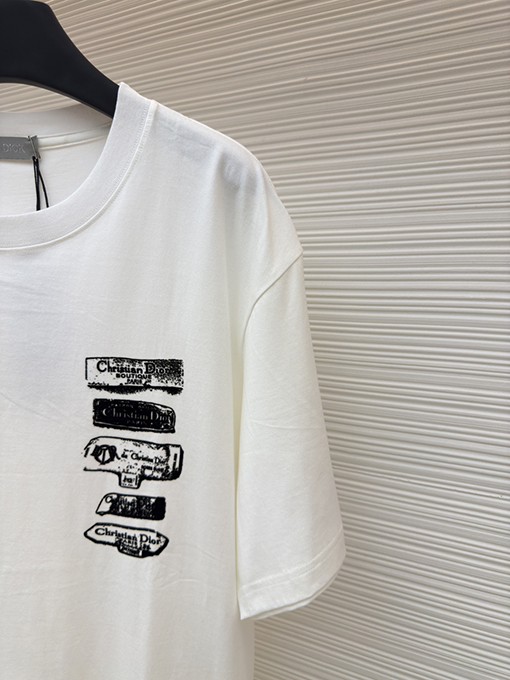 ディオール ファッション植毛ロゴ半袖Tシャツ
