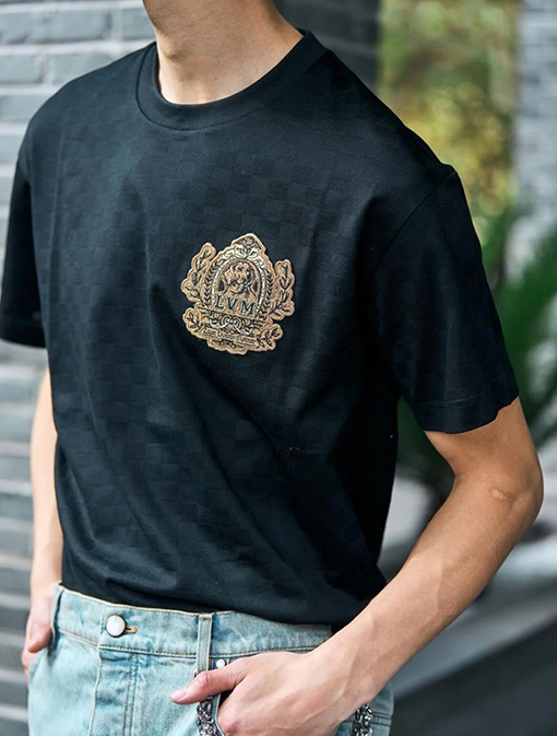ルイヴィトンスーパーコピー ファッション金糸子犬章仔半袖Tシャツ