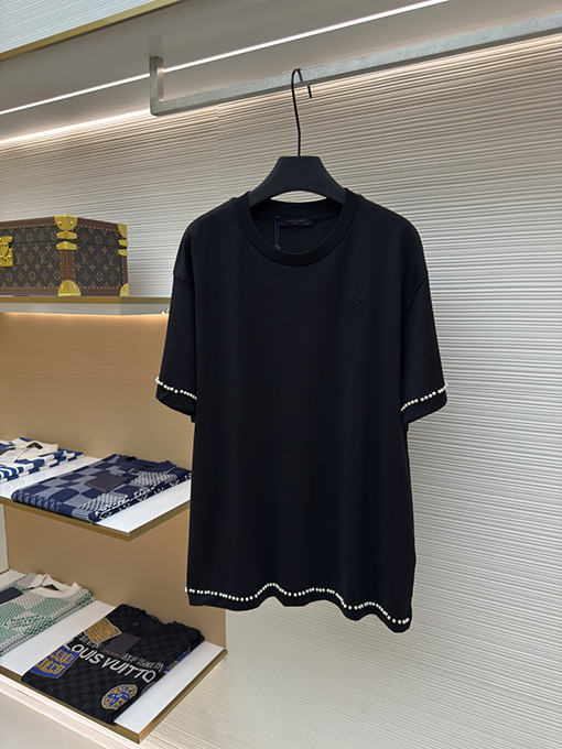 ルイヴィトン パールライン刺繍半袖Tシャツ