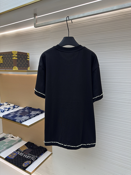 ルイヴィトン パールライン刺繍半袖Tシャツ