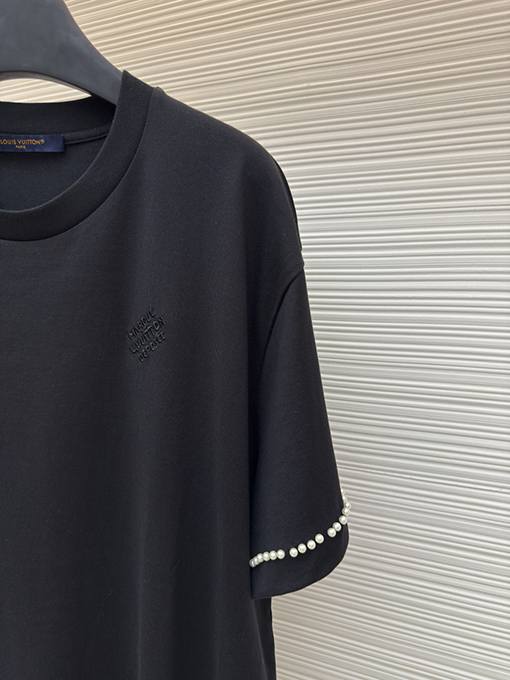 ルイヴィトン パールライン刺繍半袖Tシャツ