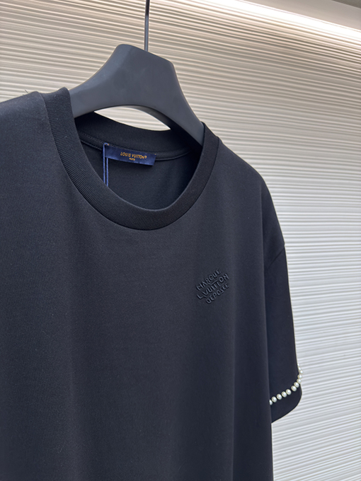 ルイヴィトン パールライン刺繍半袖Tシャツ