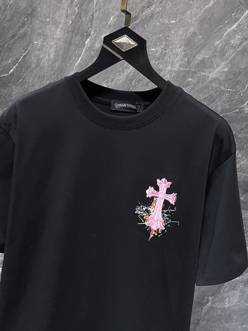 クロムハーツ ファッションクロス馬蹄スプラッシュ半袖Tシャツ
