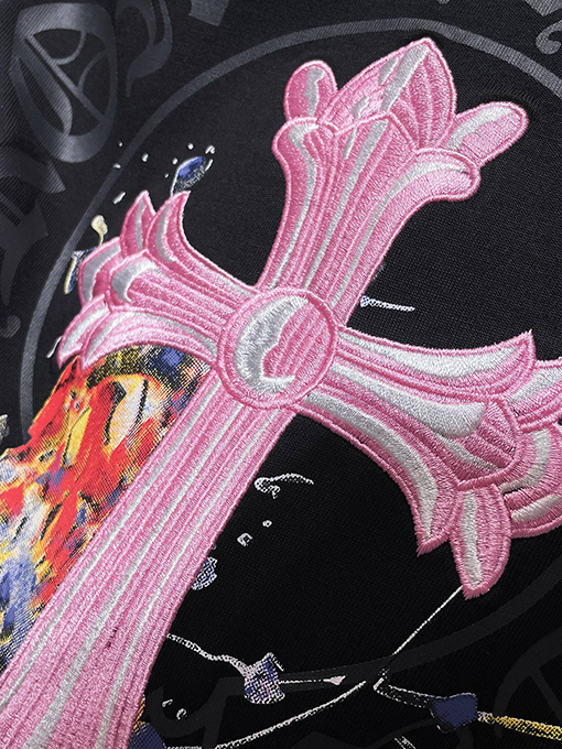 クロムハーツ ファッションクロス馬蹄スプラッシュ半袖Tシャツ