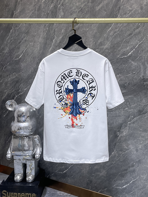クロムハーツ ファッションクロス馬蹄スプラッシュ半袖Tシャツ