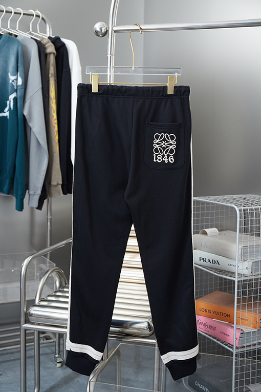ロエベコピー レースリボン刺繍ロゴパンツ