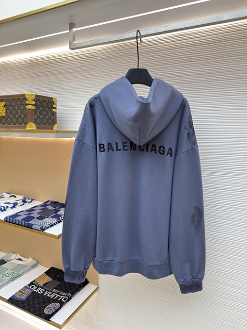 バレンシアガコピー Balenciaga ファッション古い刺繍ジッパーパーカー