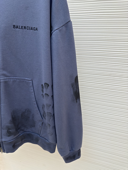バレンシアガコピー Balenciaga ファッション古い刺繍ジッパーパーカー