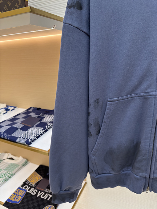 バレンシアガコピー Balenciaga ファッション古い刺繍ジッパーパーカー