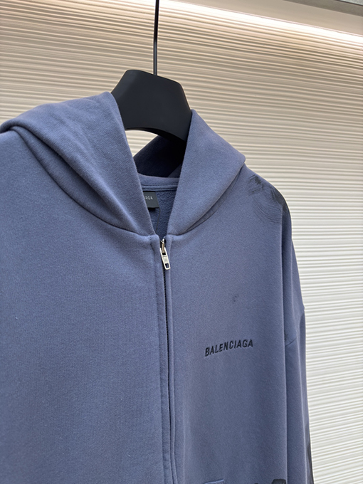 バレンシアガコピー Balenciaga ファッション古い刺繍ジッパーパーカー