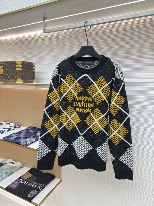 ルイヴィトン ファッションチェックボードチェックニットセーター