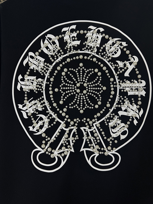 クロムハーツスーパーコピー コンパスパール刺繍フード付きジッパーパーカー