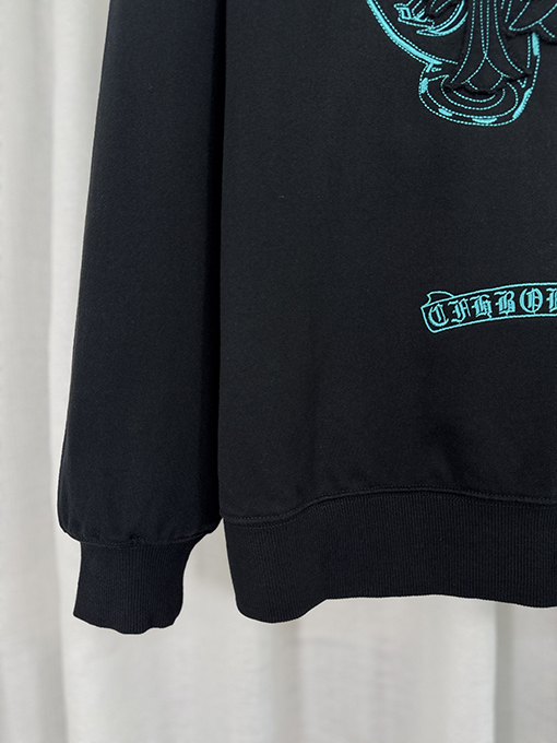 クロムハーツ ウォッシュパッチ刺繍レーザーパッチダイヤモンドフード付きジッパーパーカー