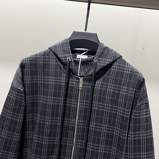 バーバリー クラシックチェックロゴフード付きジッパーパーカー