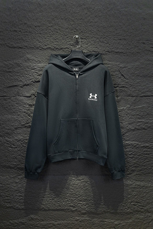 バレンシアガ Balenc1aga 英語コラボフード付きジッパーパーカー