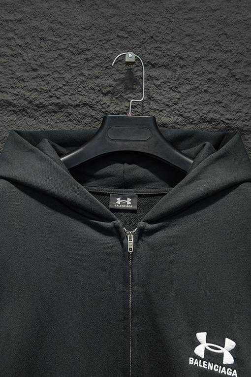 バレンシアガ Balenc1aga 英語コラボフード付きジッパーパーカー