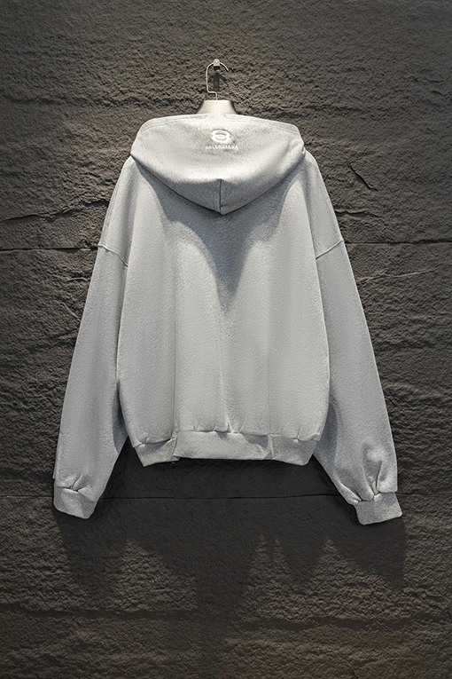 バレンシアガ Balenc1aga 英語ロゴ刺繍コラボレーションフード付きジッパーパーカー