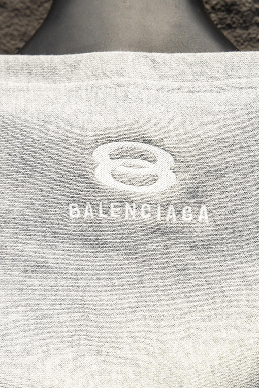 バレンシアガ Balenc1aga 英語ロゴ刺繍コラボレーションフード付きジッパーパーカー