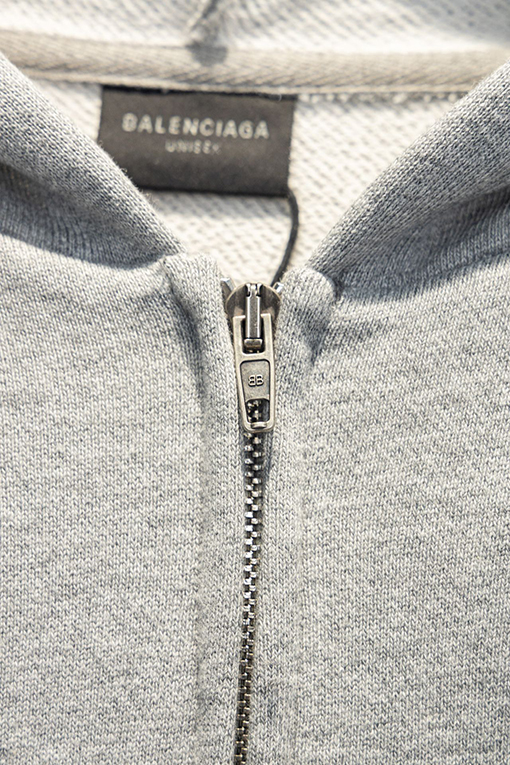 バレンシアガ Balenc1aga 英語ロゴ刺繍コラボレーションフード付きジッパーパーカー