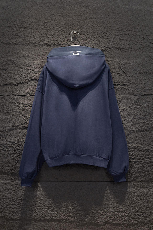 バレンシアガ Balenc1aga 英語ロゴ重工偽2点デザインコラボコレクションフード付きジッパーパーカー