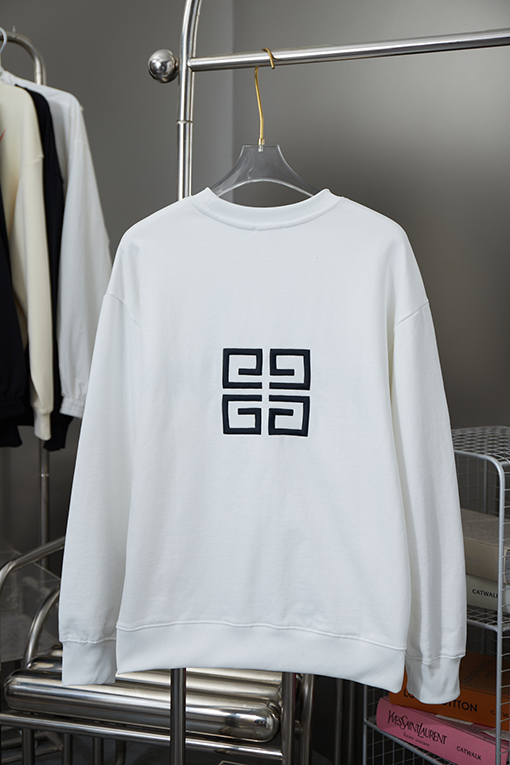 ジバンシイ クラシックなロゴ刺繍のラウンドネックパーカー