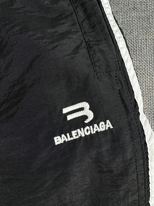 バレンシアガ パッチワークストライプ文字刺繍制服スウェットパンツ