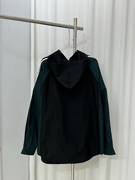 Adidas X Balenciaga コラボレーションクローバー文字刺繍ロゴトレンチコートシャツ
