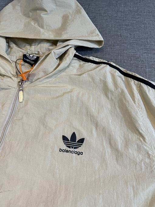 Adidas X Balenciaga コラボレーションシリーズアルファベットロゴジッパートレンチコート