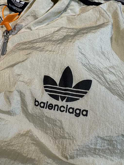 Adidas X Balenciaga コラボレーションシリーズアルファベットロゴジッパートレンチコート