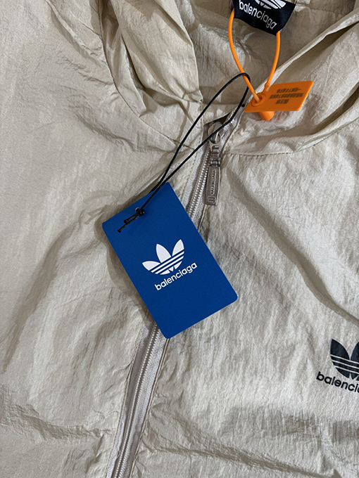 Adidas X Balenciaga コラボレーションシリーズアルファベットロゴジッパートレンチコート