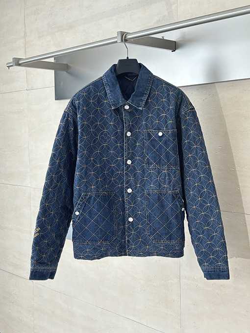 ルイヴィトン nigo コラボレーションブーツライン刺繍デニムコットンジャケット