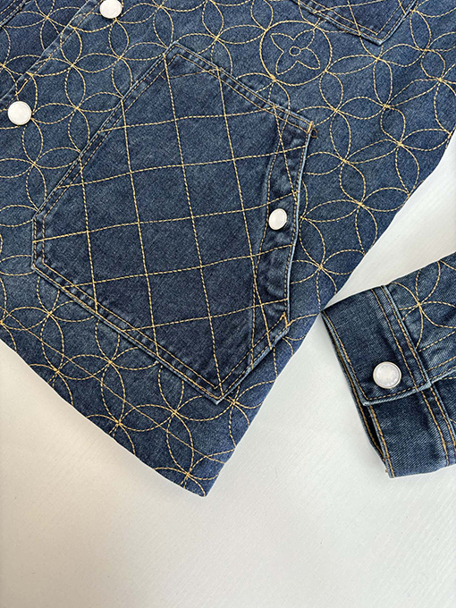 ルイヴィトン nigo コラボレーションブーツライン刺繍デニムコットンジャケット