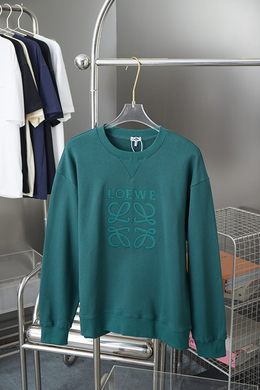 ロエベスーパーコピー 新しい刺繍ロゴパターンクルーネックパーカー